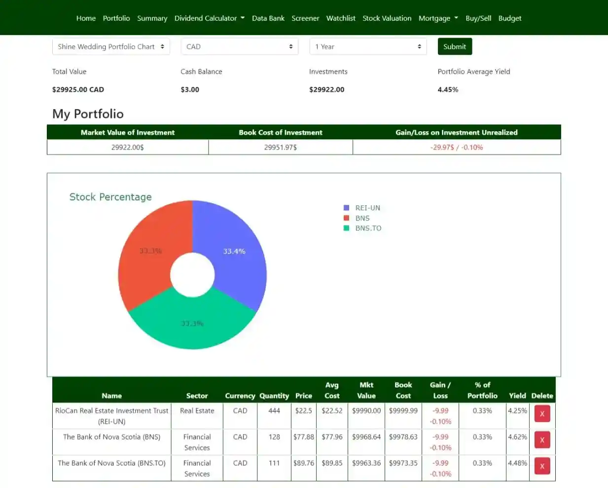 Dividend Calculator Web Application